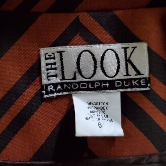 Womens Blazer Sm 6 Brown Black Bold Chevron Striped Single Button Pockets 90s - Picture 5 of 5